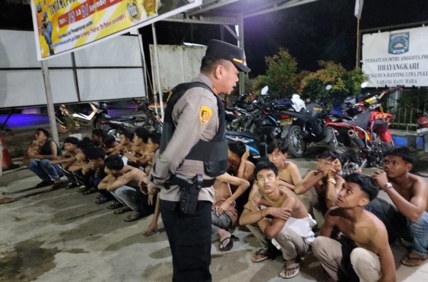  Tim Gabungan Polres dan Polsek Lima Puluh Mengamankan Belasan Remaja ‘BaLi’