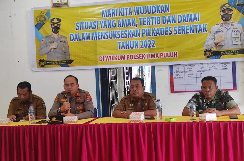  Kapolsek Lima Puluh Mengikuti Rapat Persiapan Pilkades Serentak di Kab. Batu Bara