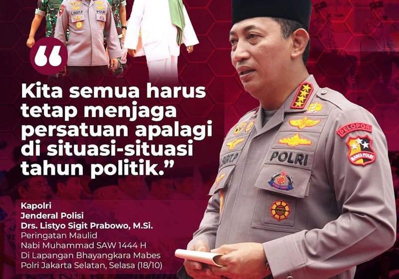  Kapolri: Momentum Maulid Nabi Muhammad SAW, Jaga Soliditas dan Sinergitas Semua Elemen 