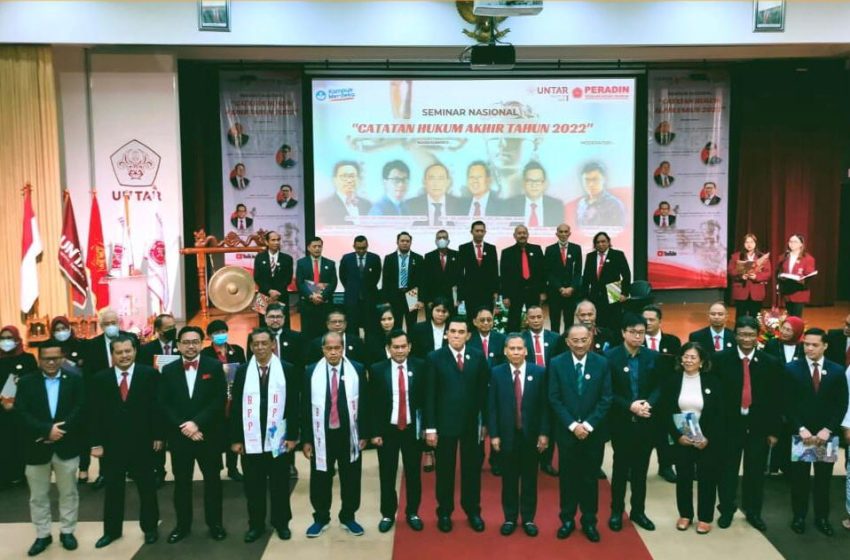  Gelar Pelantikan Pengurus, Peradin Sampaikan Catatan Hukum Akhir Tahun 2022