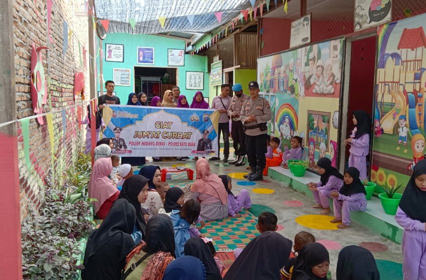  Personil Polsek Medang Deras Gelar Giat Jumat Curhat di TK AINA