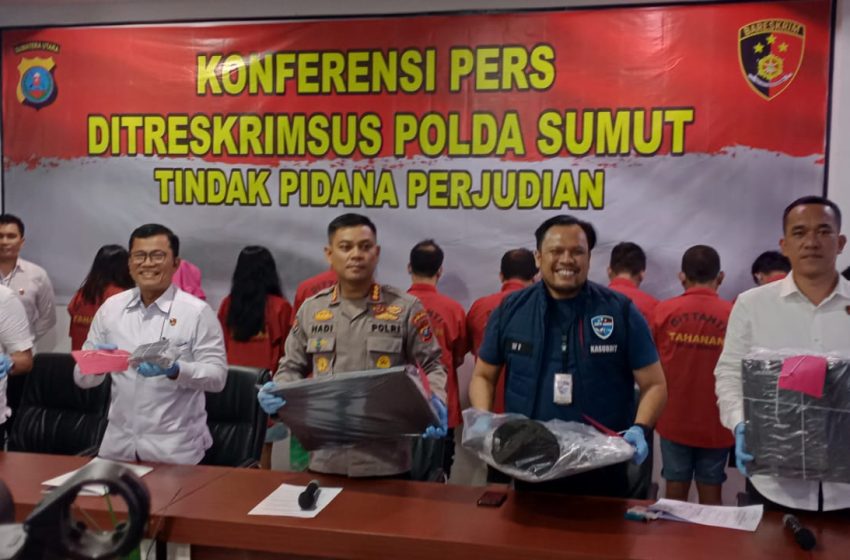  Polda Sumut Ungkap Perjudian Online, Amankan 16 Tersangka