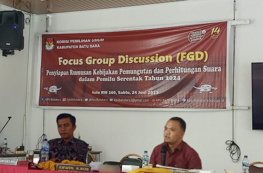  KPU Batu Bara Gelar FGD, PWI Batu Bara : SDM Petugas KPPS dan Saksi Partai di Tingkatkan