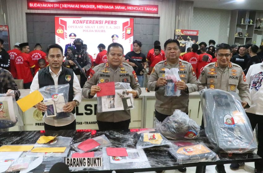  Polda Sulsel Gelar Press Release Hasil Operasi SIKAT LIPU 2023