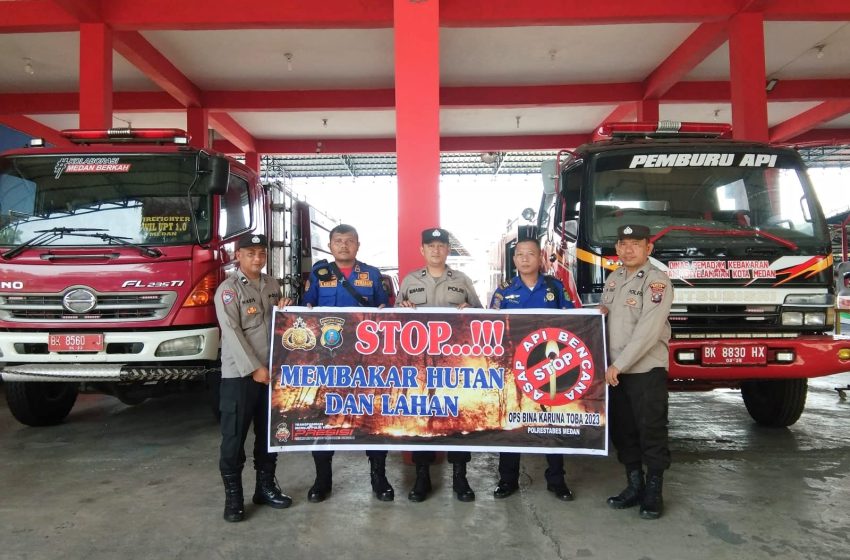  Antisipasi Karhutla, Polrestabes Medan Koordinasi dengan Disdamkarmat Medan