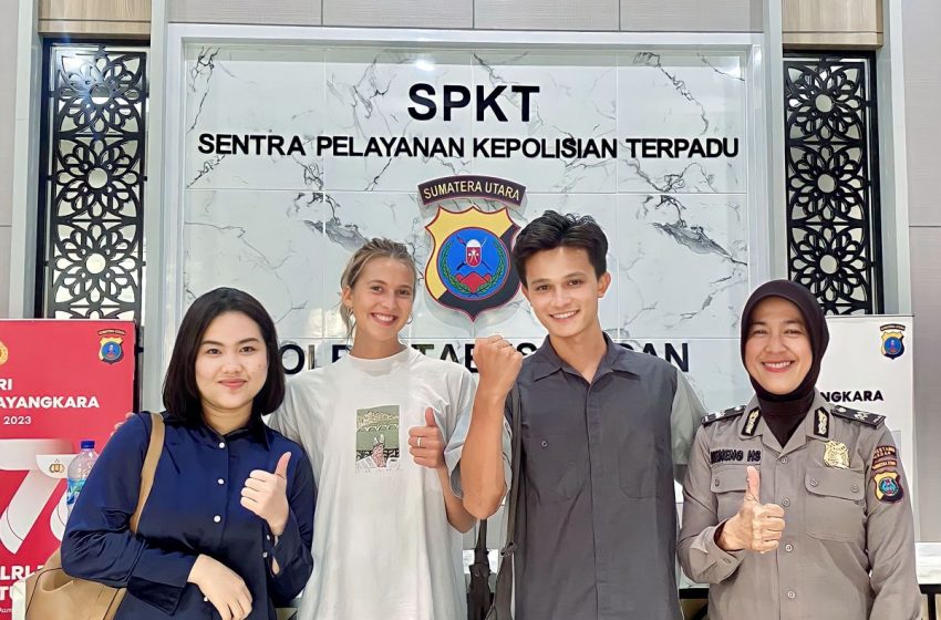  Laporannya Cepat Diproses, Dua WNA Berparas Cantik dan Ganteng Ini Apresiasi Polrestabes Medan