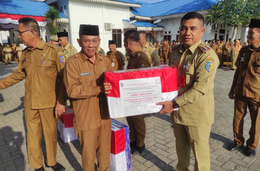  Sambut HUT ke-78 Kemerdekaan RI, Pemkab Batu Bara Bagikan Ribuan Bendera