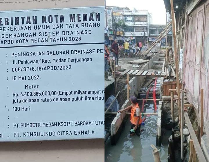  Proyek Parit Senilai Rp. 4,4 M di Jalan Pahlawan Medan Hilangkan Penghasilan Warga