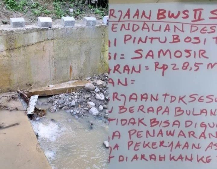  Proyek Senilai Rp.28,5 M di Kabupaten Samosir Dinilai Berbau Korupsi, Oknum BWS Sumut Enggan Komentar