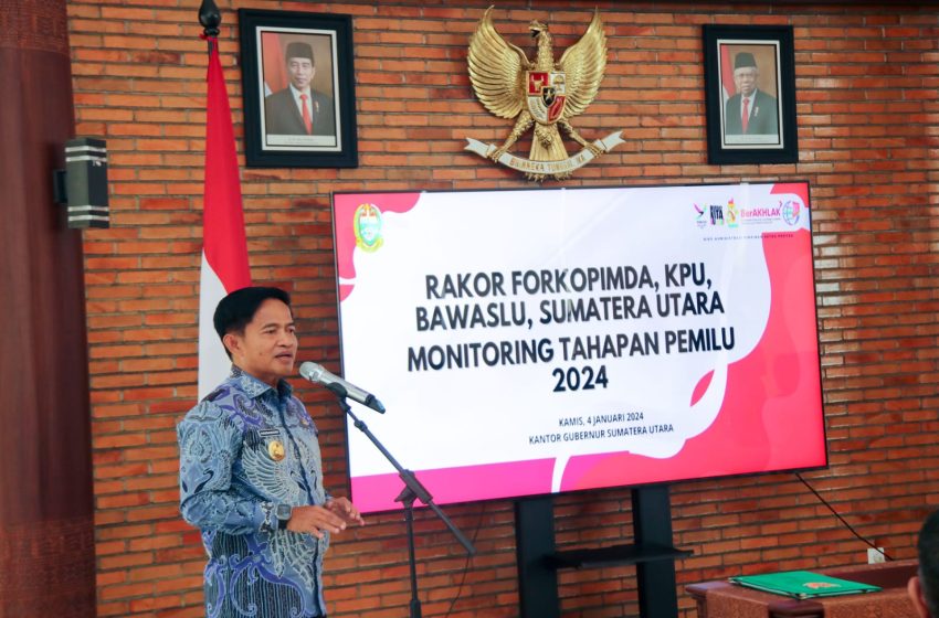  Pimpin Rakor Monitoring, Pj Gubernur Pastikan Persiapan Pemilu 2024 Sesuai Tahapan