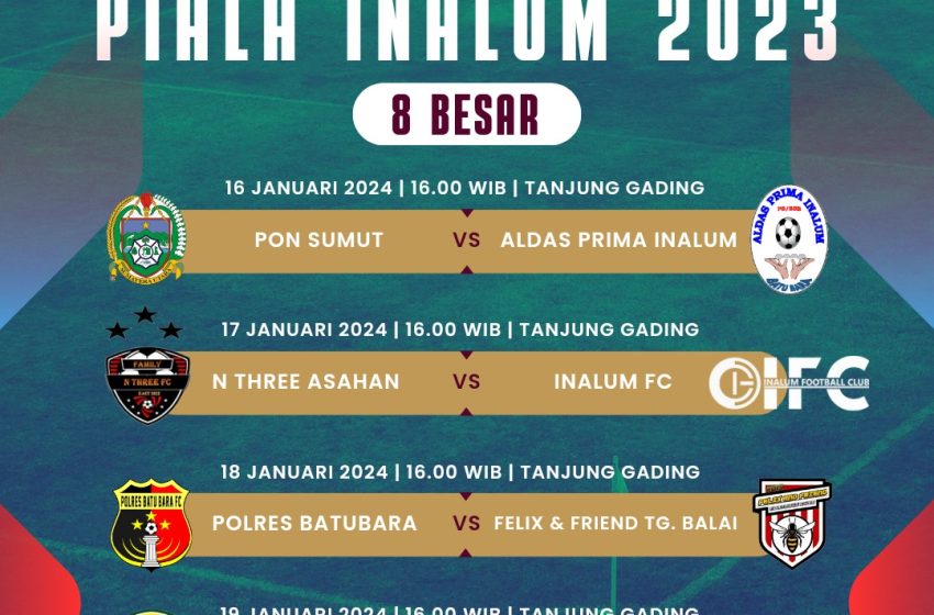  Saksikan! Babak Perempat Final Piala INALUM 2023 Digelar kembali 2024
