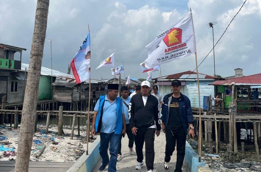  Caleg Partai Gerindra Komitmen Bangun Pemecah Ombak Di Bagan Arya