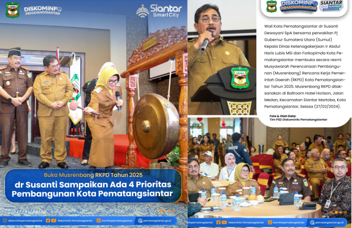  Buka Musrenbang RKPD 2025, dr Susanti: 4 Prioritas Pembangunan Kota Pematangsiantar