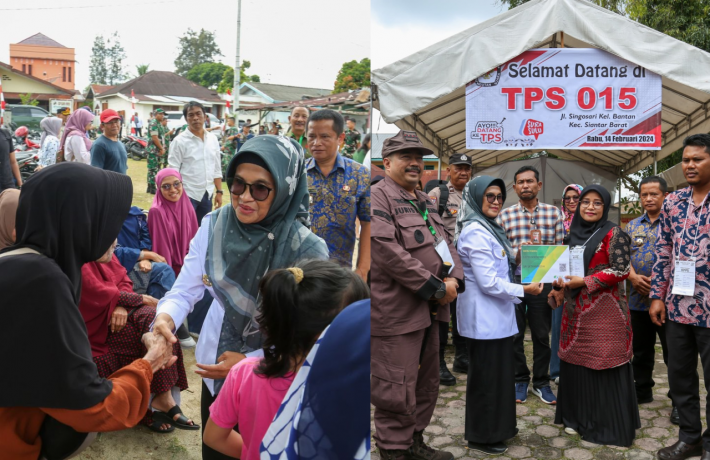  Monitoring TPS Bersama Forkopimda dr Susanti Serahkan Kartu Peserta BPJS Ketenagakerjaan kepada KPPS
