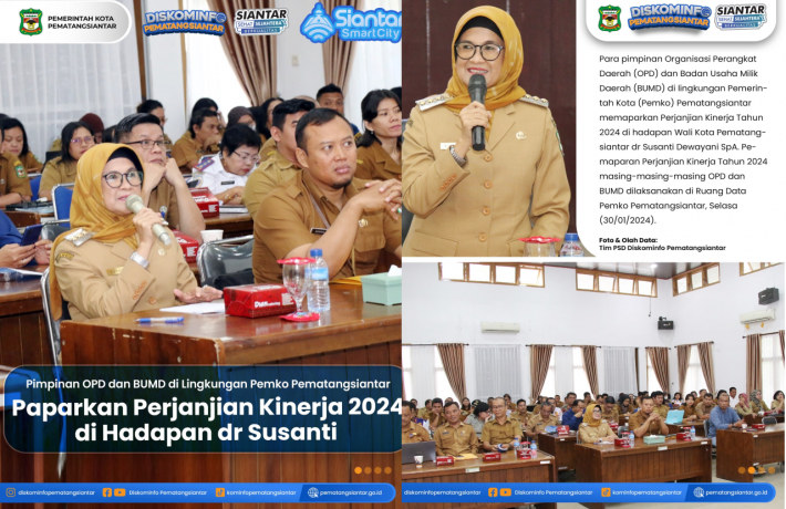  OPD & BUMD di Lingkungan Pemko Pematangsiantar Paparkan Perjanjian Kinerja 2024 di Hadapan dr Susanti