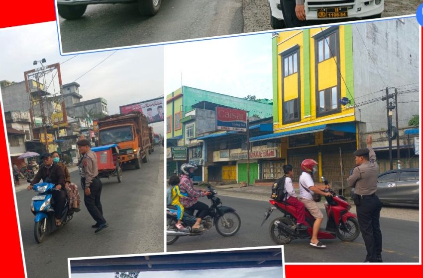  Cegah Kecelakaan Lalu Lintas, Personil Polres Batubara Laksanakan Strong Point Dijalan Raya