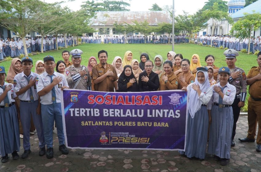  Satlantas Polres Batu Bara Gelar Police Goes To School Ke SMK N. 1 Air Putih