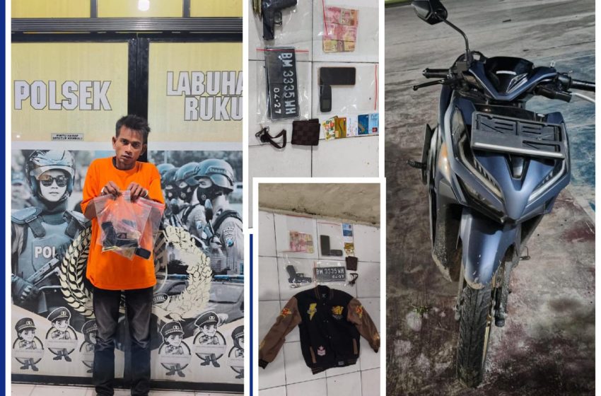  Unit Reskrim Polsek Lab. Ruku Ciduk Pelaku Pencurian Menggunakan Pistol Air Soft Gun