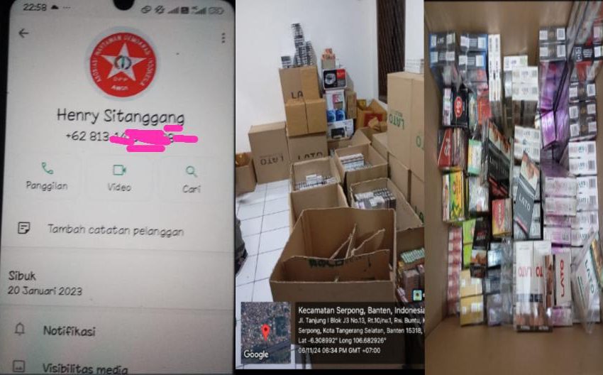  Ribuan Rokok ilegal non Cukai di temukan digudang Komplek Griya Loka sektor 1 Tangerang Selatan