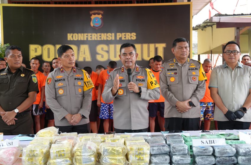  Perang Melawan Narkoba: Polda Sumut Ungkap 32 Kasus dan Sita 201 Kg Sabu, 272 Kg Ganja serta 40.000 butir Ekstasi