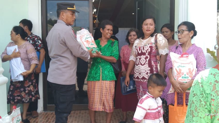  Minggu Kasih, Kapolres Batu Bara Berbagi Kepada Jemaat Gereja HKBP Brohol