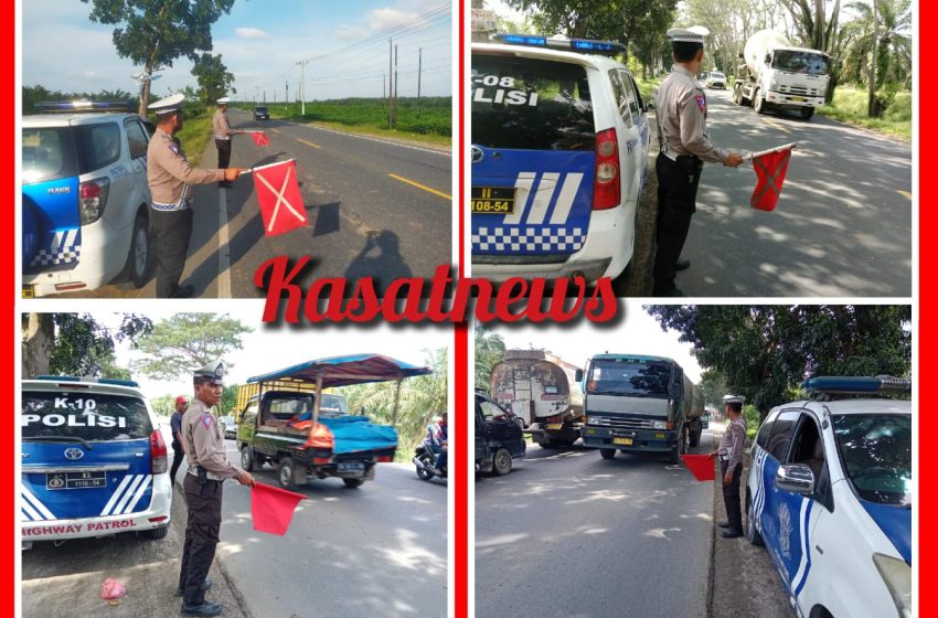  Cegah Kejahatan dan Kecelakaan, Satlantas Polres Batu Bara Gelar Patroli Kibas Bendera