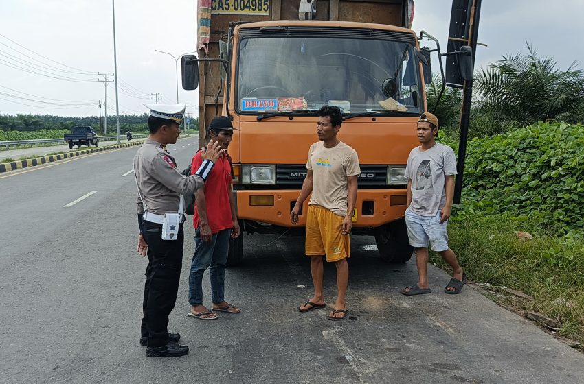  Cegah Kerusakan Jalan, Satlantas Polres Batu Bara Tindak Tegas Truk ODOL