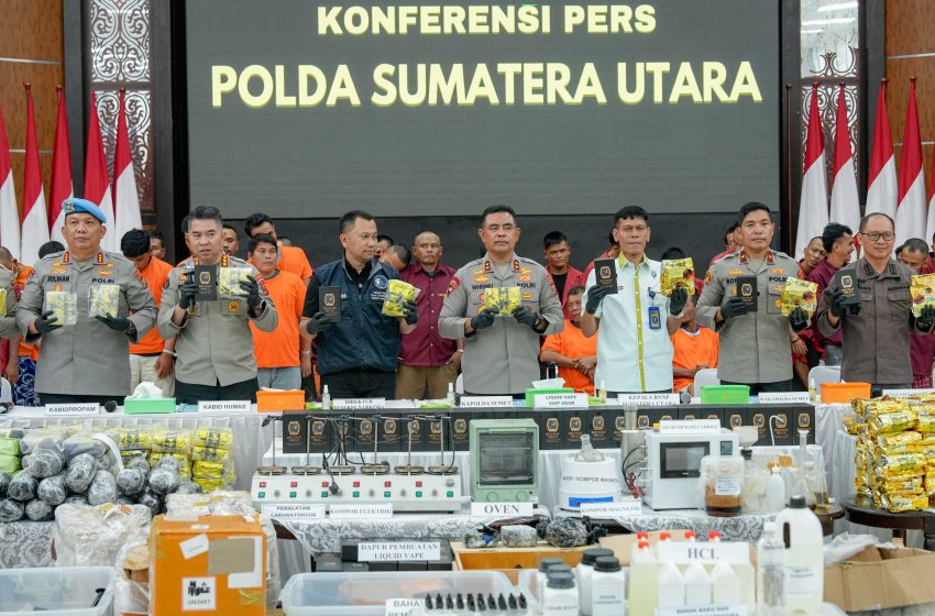  Polda Sumut Ungkap 3.078 Kasus Narkoba, Sita Lebih dari 1,6 Ton Narkoba Berbagai Jenis Sepanjang Semester I 2025