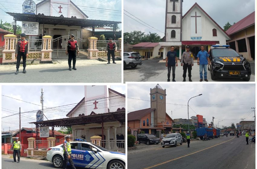  Minggu Kasih, Pawas Personil Jajaran Polres Batu Bara Giat Pengamanan Ibadah Jemaat Gereja