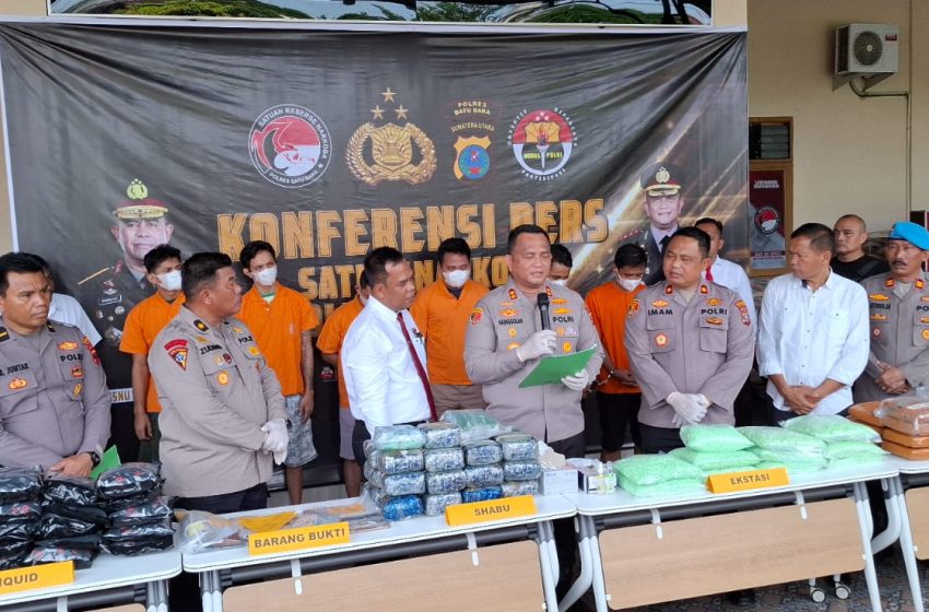  Puluhan Kilo Narkotika jenis Shabu dan Ekstasi ditangkap, Kapolres Batu Bara Sebut Selamatkan Ribuan Jiwa