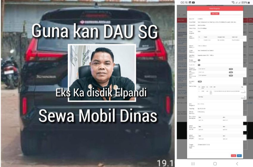  Diduga Penyelewengan Dalam Jabatan, Pejabat Disdik Batu Bara Gunakan DAU SG Sewa Mobil Dinas Plat Hitam 268 juta