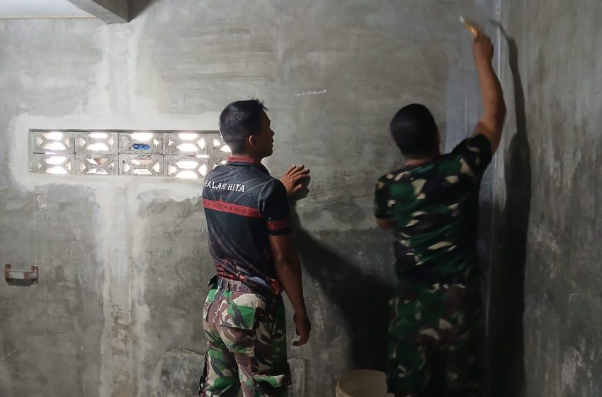 Pengecatan Musholla Al-Barka Jadi Bukti Kepedulian Satgas TMMD 126 Kodim 0201/Medan