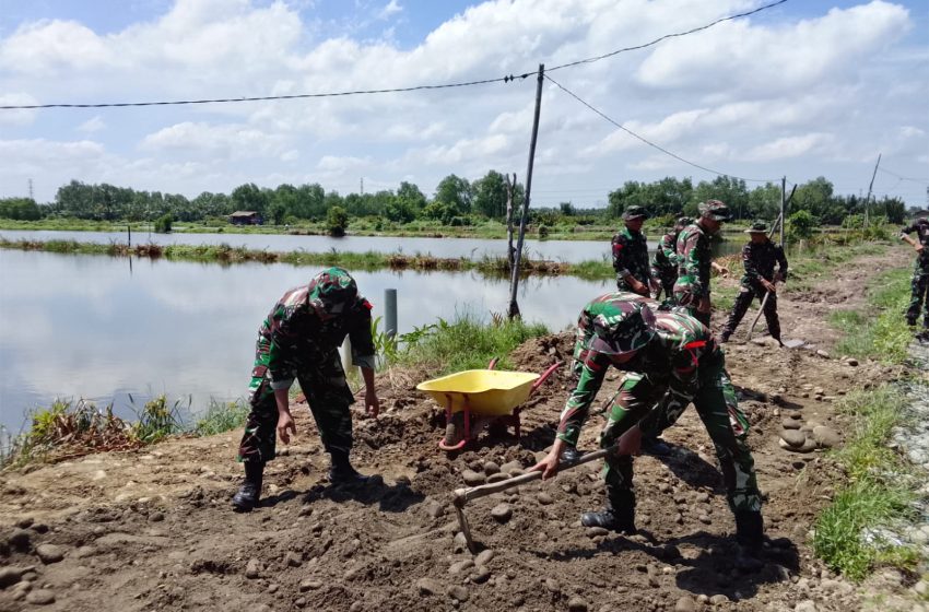  Personel TMMD Mulai Persiapan Pengecoran Jalan Beton Bertulang