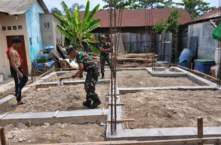  Dua Rumah Tidak Layak Huni Mulai Diperbaiki Satgas TMMD