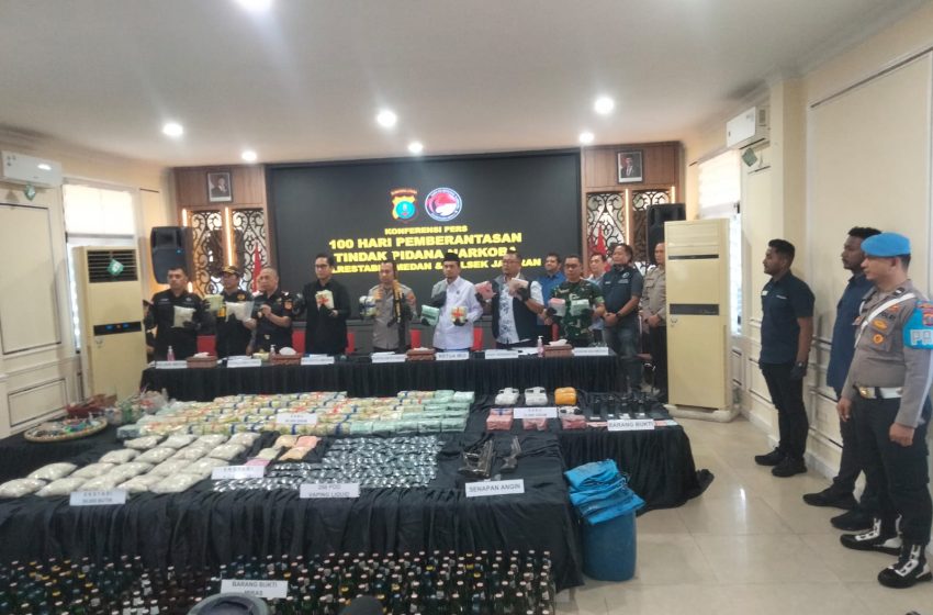  Seratus Hari Berantas Narkoba, Polrestabes Medan Sita 156 Kg Sabu dan Ringkus 718 Tersangka