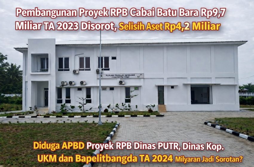  Proyek RPB Cabai Batu Bara Rp9,7 Miliar Disorot, Selisih Aset Rp4,2 Miliar Jadi Pertanyaan?