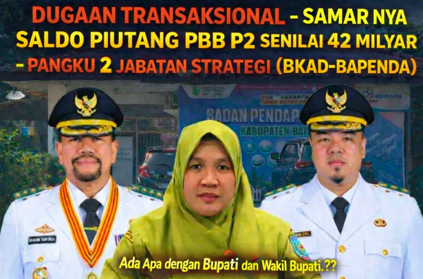  Skandal Pajak Batu Bara: SPPT Ratusan Juta Dicetak, Data Amburadul, Piutang Rp42,6 Miliar Tak Terlacak