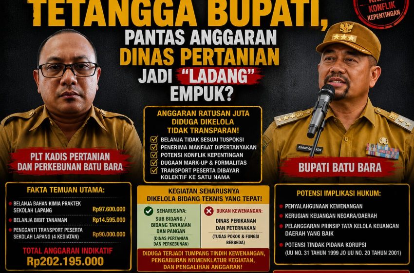  Plt Kadis Pertanian Batu Bara Bungkam Soal Anggaran Sekolah Lapangan Usai Dikonfirmasi, Kedekatan dengan Bupati Semakin Disorot Publik
