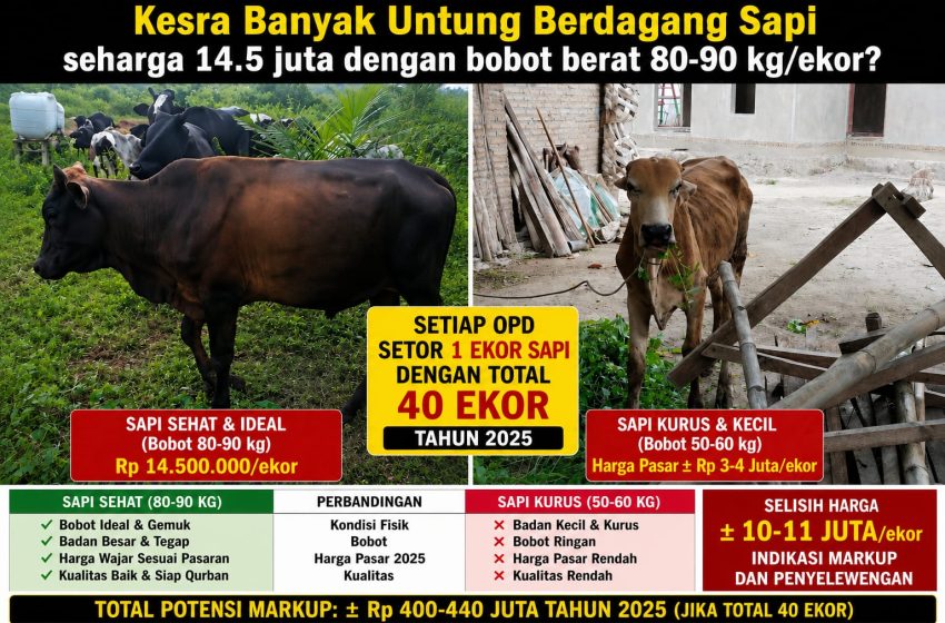  Kesra Batu Bara Diduga “Main Sapi” Iduladha 2025, Selisih Harga Capai Ratusan Juta?