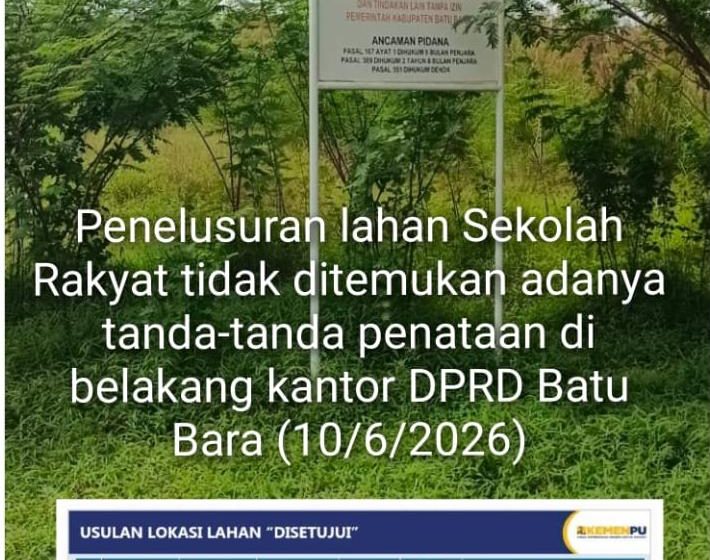  Sekolah Rakyat Batu Bara: Anggaran Konsultasi Rp340 Juta Tercatat, Lokasi Tapak Belum Tampak di Lapangan