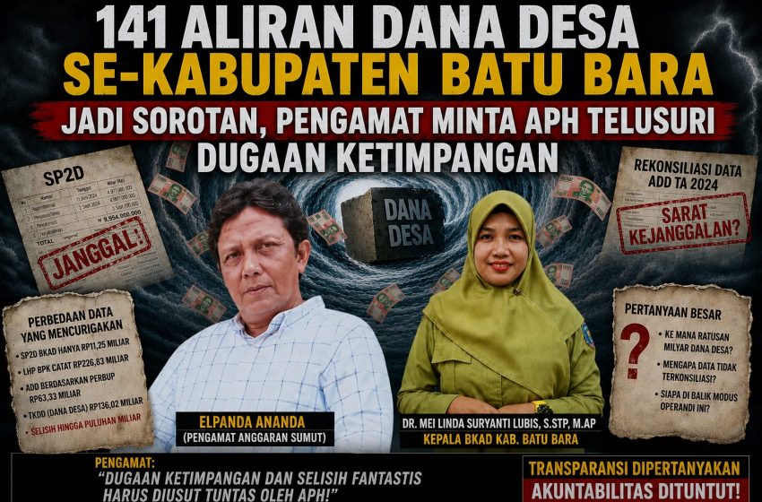  Pengamat Kebijakan dan Anggaran Sumut: Desak APH, Evaluasi dan Audit 141 Aliran Dana Desa di Batu Bara dan Buka ke Publik