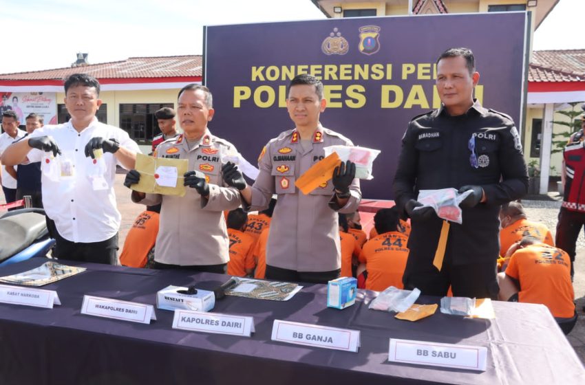  Polres Dairi Ringkus 38 Tersangka dari 29 Kasus Narkoba Periode April – Juni 2026 