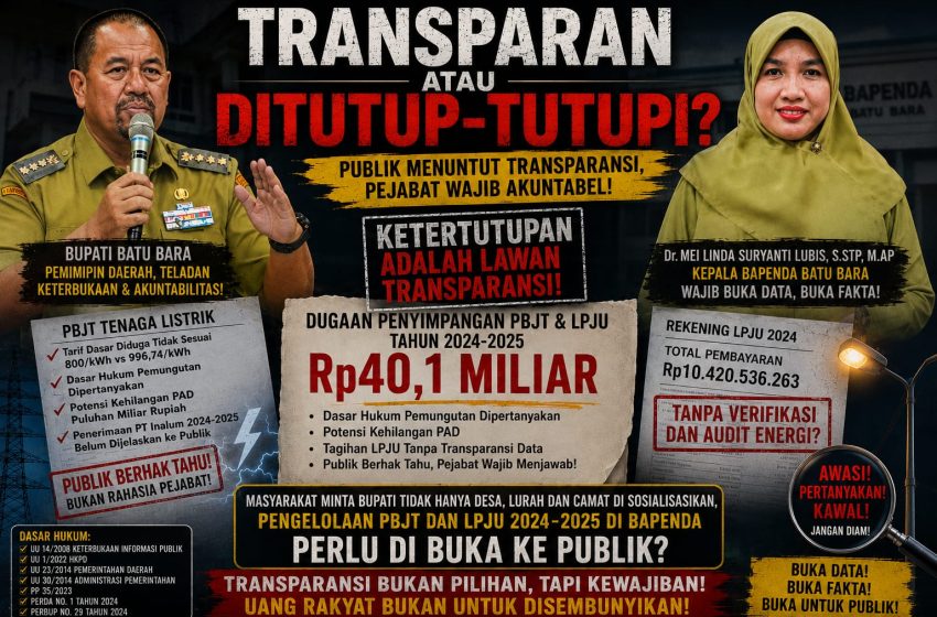  Masyarakat Minta Bupati Tidak Hanya Desa, Lurah dan Camat di Sosialisasikan, Pengelolaan PBJT dan LPJU 2024-2025 di Bapenda Perlu di Buka ke Publik?