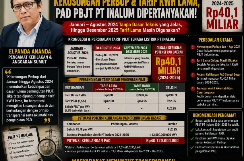  Menguapnya PAD PBJT dan LPJU Batu Bara, Ini Kata Pengamat Sumut Elpanda