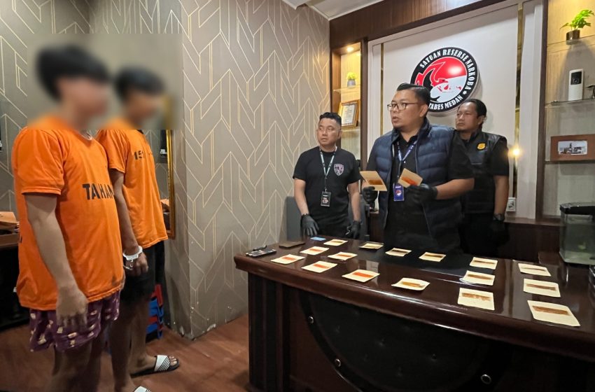  Polisi Ringkus Pegawai SPA Sekaligus Pengedar Happy Water  di Jalan Mistar Medan
