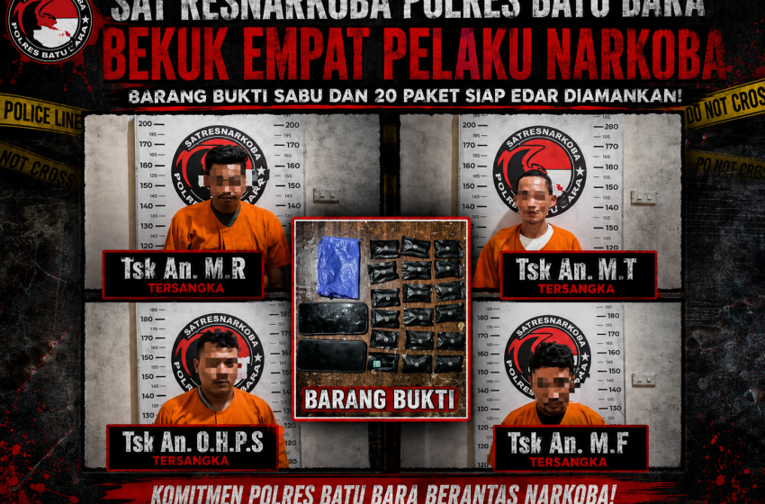  Jalur Peredaran Vape Cairan Diduga Mengandung Etomidate di Batu Bara Terbongkar, Satresnarkoba Ringkus Empat Terduga Pelaku, Satu Pria Positif Sabu