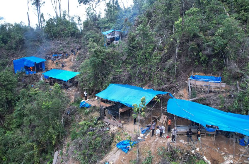  Tim Gabungan Tertibkan PETI di Pegagan Hilir, 47 Camp Hingga Mesin Dibakar 