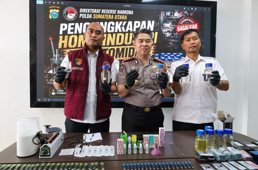  Polda Sumut Bongkar Home Industri Vape Narkoba Kawasan Sunggal, Bahan Baku Diduga Dipasok dari Kamboja