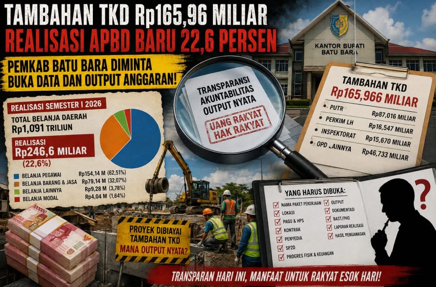  Realisasi APBD Semester I 2026 Rp 246, 6 Miliar dan Tambahan TKD Rp165,96 Miliar Semester II, Pemkab Batu Bara Diminta Transparan Output Anggaran