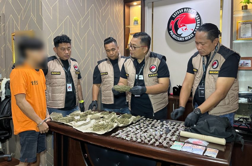  Polrestabes Medan Ringlus Seorang Residivis Bandar Ganja di Tembung